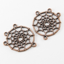 Конектор Круглий, Сплав, Колір: Мідь, Розмір: 34х28х2мм, Отвір 3мм, (УТ100016959)