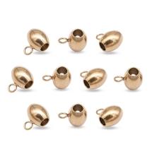 Бейл Овальный, Нержавеющая Сталь, Цвет: Розовое Золото, Размер: 9x7x6мм, Отверстие 2мм, (УТ100016965)