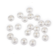 Бусины-Разделители из Бижутерный Сплава, Рондель, Цвет: Серебро, Размер: 8х4мм, Отверстие 1.5мм, (УТ100017078)