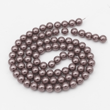 Жемчуг Бусины Стекло 10мм, Глянец, Круглые, Цвет: Коричневый, Диаметр: 10мм, Отверстие 1мм, около 85шт/85см/нить, (БА000000459)
