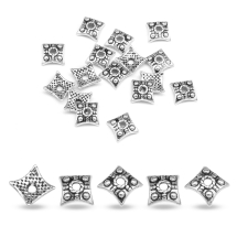 Шапочки для Бусин, Сплав, Цветок, Цвет: Античное Серебро, Размер: 7.5х7.5х3мм, Отверстие 2мм, (УТ100017193)