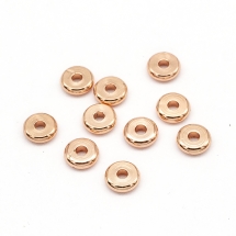 Бусины-Разделители, Латунь, Диск, Цвет: Розовое Золото, Размер: Диаметр 6мм, Толщина 1.2мм, Отверстие 1.8мм, (УТ100017226)