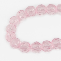 Намистини Скло з гальваніки, Грановані, АВ-колір, Круглі, Колір: Рожевий, Діаметр 3мм, Отвір 1мм, близько 100шт / 30см / нитка, (УТ100017297)