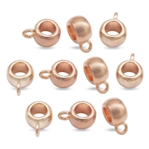 Бейл Бочонок, Тибетский Стиль, Бижутерный сплав, Цвет: Розовое Золото, Размер: 11.5x8x5.5мм, Диаметр внутри 4.8мм, Отв-тие 2мм, (УТ100010609)