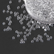 Бисер 68108 Чешский Preciosa 10/0, Прозрачный с серебряной полосой TSL, Серый, Круглый, (УТ100017317)