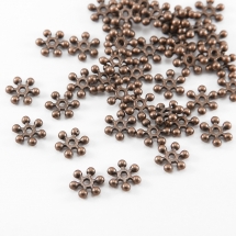 Намистини-Роздільники, Сплав, Сніжинка, Колір: Мідь, Розмір: 8.5х2.5мм, Отвір 1.5мм, (УТ100017330)