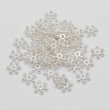 Бусины-Разделители, Бижутерный Сплав, Снежинка, Цвет: Серебро, Размер: 10х2.5мм, Отверстие 1.5мм, (УТ100017331)