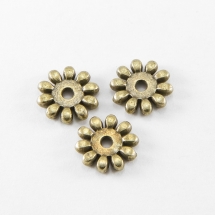 Намистини-Роздільники, Сплав, Сніжинка, Колір: Бронза, Розмір: 10х2мм, Отвір 1.5мм, (УТ100017348)