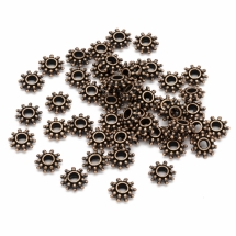 Намистини-Роздільники, Сплав, Квітка, Колір: Мідь, Розмір: 9х3мм, Отвір 3мм, (УТ100017387)
