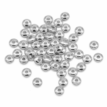 Бусины-Разделители, Латунь, Рондель, Платина, 5х2мм, Отверстие 1.5-2мм, (УТ100017393)