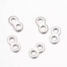 Разделители, Нержавеющая Сталь, Бесконечность, Плоские, Размер: 11х6х1мм, Отв. 2,5мм, (УТ100017421)