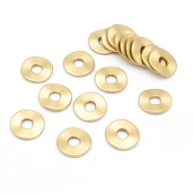 Бусины Акриловые с Покрытием, Круглые, Плоские, Матовые, Цвет: Золото, Размер: 24.5x2мм, Отверстие 8мм, около 18шт/20г, (УТ100017464)