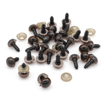 Глазки с Фиксатором и Штифтом, для Игрушек, Круглые, Коричневый, 8мм, (УТ100017608)