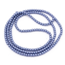 Жемчуг Бусины Стекло 4-5мм, Глянцевые, Круглые, Цвет: Пурпурно-синий, Диаметр: 4-5мм, Отверстие 1мм, около 210шт/84см/нить, (УТ100017652)