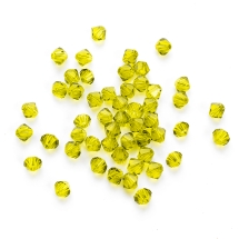 Бусины Австрийский Хрусталь, Огранка 5301, Имитация, Стекло, Биконус, Цвет: Оливковый, Размер: 3.5х4мм, Отв-тие: 1мм, (УТ100017646)