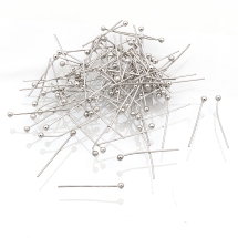 Піни з Шариком Латунь, Платина, 18х0.5мм, Кулька 2мм, (УТ100017710)