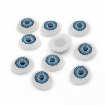 Очки Райдужні для Іграшок, Овальні, Колір: Блакитний, Розмір: 14х10.5х6мм, (УТ100017805)