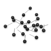 Глазки "Бусинки" Для Игрушек, Круглые, Цвет: Черный, Размер: 17х6мм, Пин: 0.6мм, (УТ100017806)