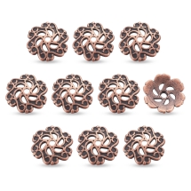 Шапочки для Бусин, Сплав, Квітка, Колір: Мідь, Розмір: 13х2.5мм, Отвір 1.5мм, (УТ100017827)