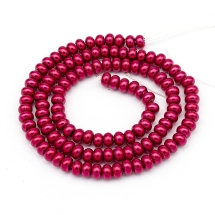 Жемчуг Бусины Стекло, Рондель, Глянец, Окрашены Экокраской, Красный, 5х3мм, Отв.: 1мм, около 120шт/36см/нить (УТ100017847)