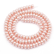 Жемчуг Бусины Стекло, Рондель, Глянец, Окрашены Экокраской, Розовый, 5х3мм, Отв.: 1мм, около 120шт/36см/нить (УТ100017848)