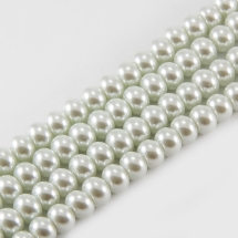 Жемчуг Бусины Стекло, Рондель, Глянец, Окрашены Экокраской, Белый, Диаметр: 8мм, Толщина: 6мм, Отверстие: 1мм, около 67шт/40см/нить (УТ100017853)