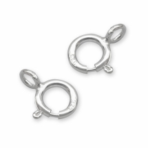 Серебро 925 Застежка Кольцо Пружинное, 7х6х1мм, Отверстие 1.5мм, (УТ100017908)