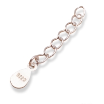 Срібло 925 Подовжувальний Ланцюжок з Кулоном-Крапля, Концевик, 33мм, Підвіска 8х4мм, (УТ100017910)