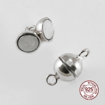 Серебро 925 Родированное Застежка Магнитная Круглая, 12х6мм, Отверстие 1.2мм, (УТ100017914)