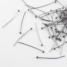 Піни з Шариком, Латунь, Колір: Збройна Сталь, Розмір 25х0.5мм, Шарик 2мм, (УТ100018160)