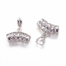 Тримач для кулонів, Латунь, з Бейлом, Колір: Платина, 20х14.5мм, Отвір 5.5х4мм, Пін: 1мм (УТ100018183)