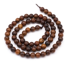 Намистини Дерев'яні Нефарбовані Круглі, 6мм, Отвір 1мм, близько 60шт/37см, (УТ100018210)