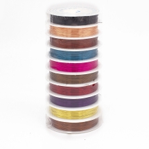 Набор Медная Проволока для Рукоделия, Микс 10 цветов, 0.4мм, 10 катушек/упак, около 10м/катушка, (УТ100018252)