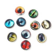 Кабошоны Глаз Стеклянные Круглые, Микс, 12х6мм, (УТ100018640)