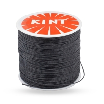 Шнур Вощеный Полиэстер для плетения, Макраме и бижутерии,  Темно-серый, 0.5мм, около 106м/катушка, (УТ100018492)