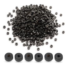 Бусины Деревянные Окрашенные Круглые Плоские Клен, Черный, 6х3мм, Отверстие 2мм, около 700шт/50г, (УТ100018677)