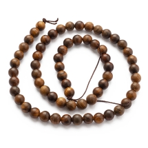 Намистини Дерев'яні Африканський Падук, Круглі, 6мм, Отвір 1мм, близько 62шт/38см/нитка, (УТ100018681)