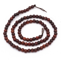 Бусины Палисандровое Дерево, Окрашенные, Круглые, на Нити, Цвет: Коричневый, Размер: 4мм, Отверстие 1мм, около 93шт/36см/нить, (УТ100018683)