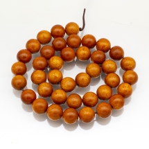 Бусины Дерево, Круглые, на Нити, Цвет: Коричневый, Размер: 10мм, Отверстие 1.5мм, около 40шт/39.5см/нить (УТ100018708)