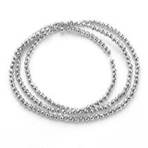 Бусины Синтетический Гематит Круглые Граненые, Гальваника, Серебро, 2мм, Отверстие 1мм, около 190шт/38см/нить, (УТ100018738)