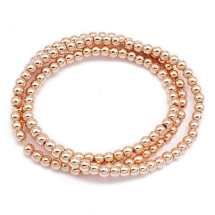 Бусины Синтетический Гематит Круглые Гальваника, Розовое Золото, 3мм, Отверстие 1мм, около 130шт/45см/нить, (УТ100018741)
