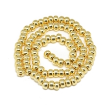 Бусины Синтетический Гематит Немагнитный Рондель, Гальваника, Золото, 6х4мм, Отверстие 2мм, около 95шт/40см/нить, (УТ100018744)
