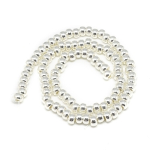 Бусины Синтетический Гематит Немагнитный Рондель, Гальваника, Серебро, 6х4мм, Отверстие 2мм, около 95шт/40см/нить, (УТ100018745)