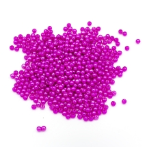 Жемчуг Бусины Акриловые, Глянцевые, Круглые, Цвет: Насыщеный Розовый, Диаметр 4мм, Отв-тие 1мм, около 850шт/25г, (УТ100018764)