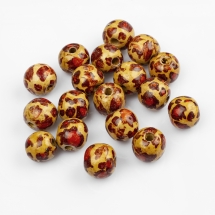 Бусины Деревянные Печатные, Круглые, Цвет: Кофейный, Размер: 20х18мм, Отверстие 4-5мм, около 20шт/50г, (УТ100018779)