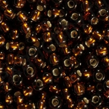 Бисер Preciosa 33119/17140/10, Прозрачный с серебряной полосой TSL, Коричневый, Круглый, (УТ100018796)