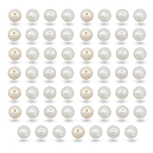 Перли Намистини Акрилові, Глянцеві, Круглі Рифлені, Мікс, Колір: Білий / слонова кістка, Розмір: 10мм, Отвір: 2 мм, близько 50шт / 25г, (УТ100018808)