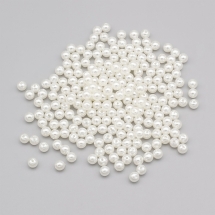 Перли Намистини Пластикові ABS, Глянцеві, Круглі, Білий, 6мм, Отвір 2мм, близько 250шт/25г, (УТ100018821)