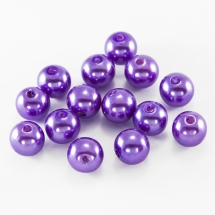Перли Намистини Пластикові ABS, Глянцеві, Круглі, Колір: Синьо-фіолетовий, Розмір: Діаметр 8 мм, Отвір 2мм, близько 97шт / 25г, (УТ100018828)