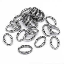 Коннектор Овал Акрил, Цвет: Античное Серебро, Размер: 31.5x21x5мм, Около 24шт.\25г (УТ100018842)